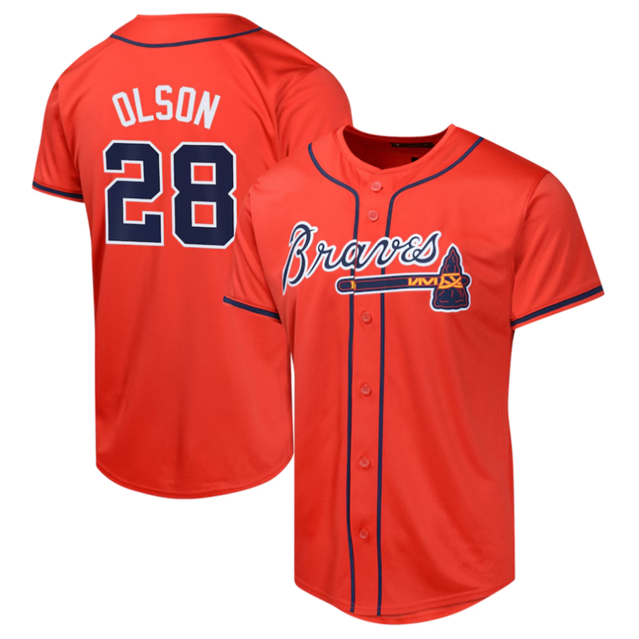 #28 Matt Olson Player A.Braves Red Alternate Limited Baseball Jerseys