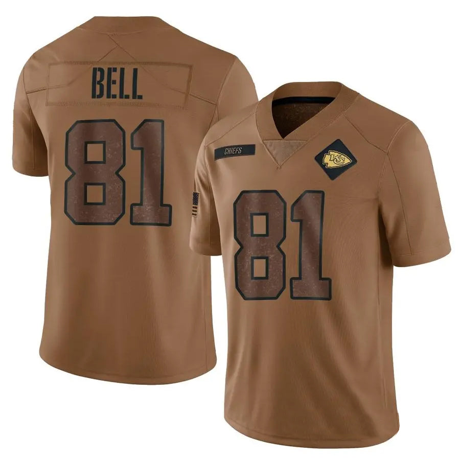 KC.Chiefs #81 Blake Bell Player Brown Salute To Service Limited Football Jerseys